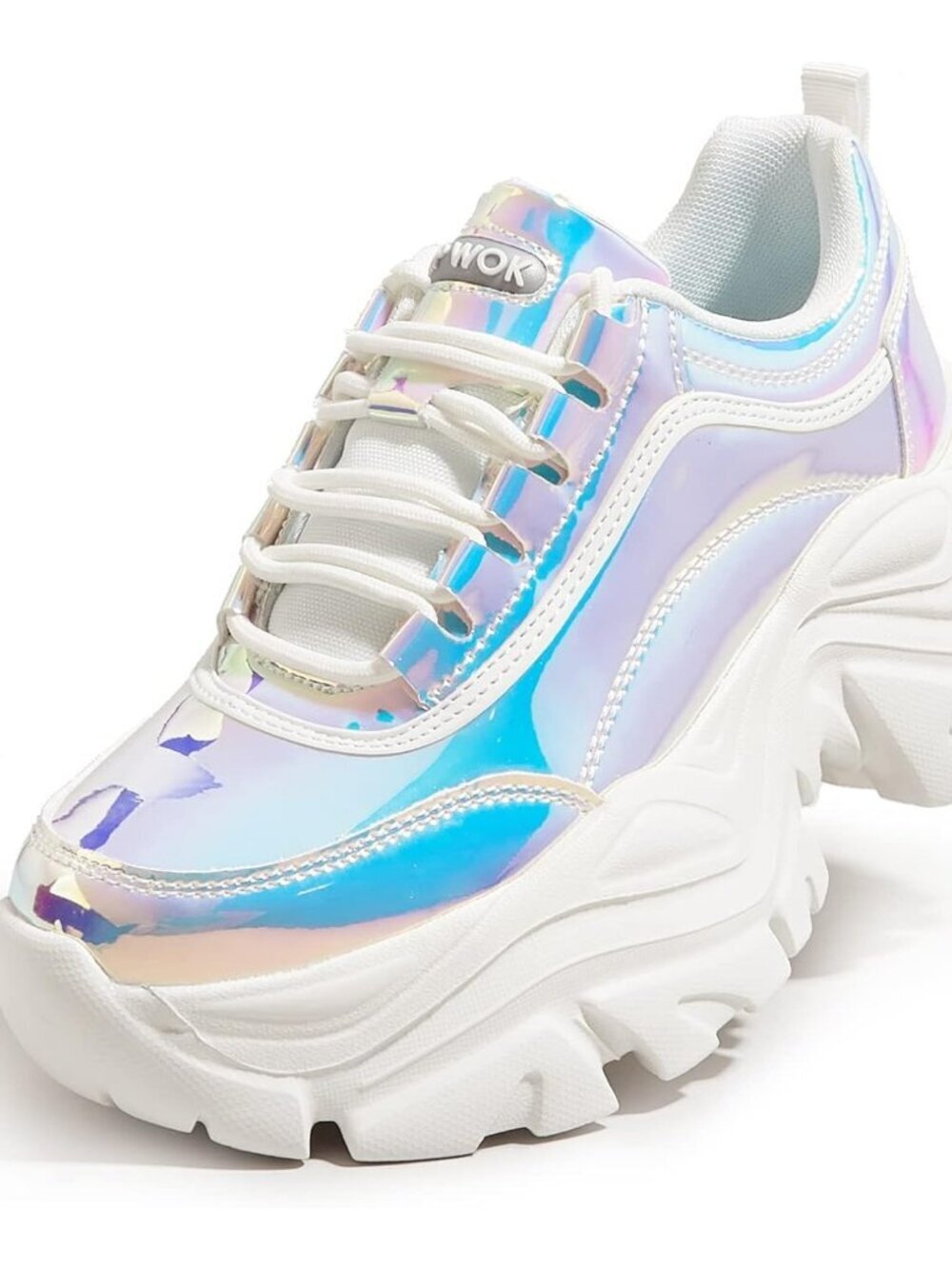 Women's White Hologram Fashion Casual Shoes Comfortable Walking Sneakers Shoes